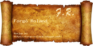 Forgó Roland névjegykártya