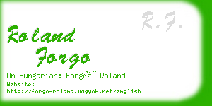 roland forgo business card